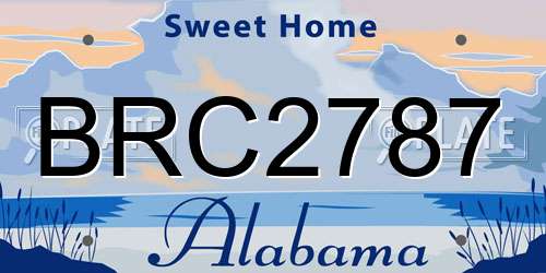 BRC2787 Alabama License Plate