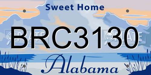 BRC3130 Alabama License Plate
