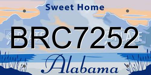 BRC7252 Alabama License Plate