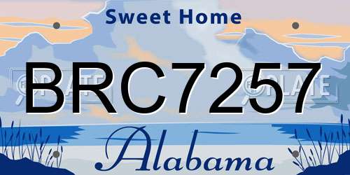BRC7257 Alabama License Plate