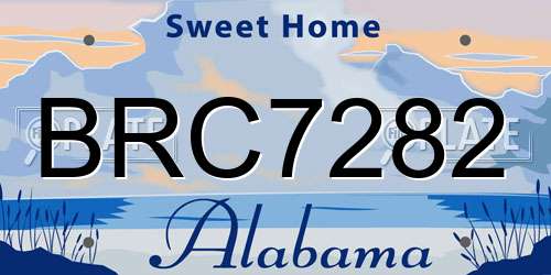 BRC7282 Alabama License Plate