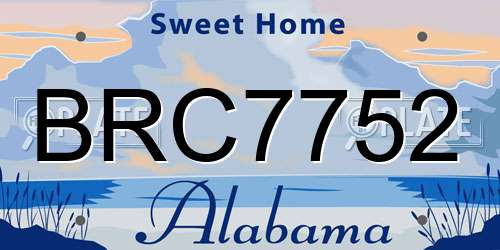 BRC7752 Alabama License Plate