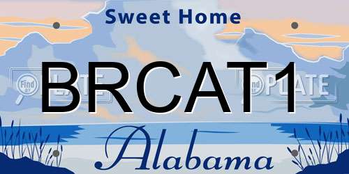 BRCAT1 Alabama License Plate