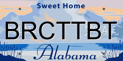 BRCTTBT Alabama License Plate