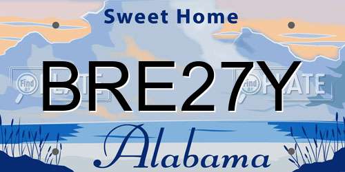 BRE27Y Alabama License Plate