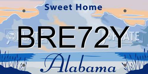 BRE72Y Alabama License Plate