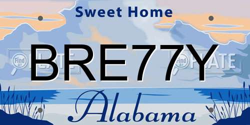 BRE77Y Alabama License Plate
