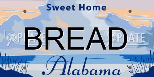 BREAD Alabama License Plate