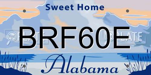 BRF60E Alabama License Plate