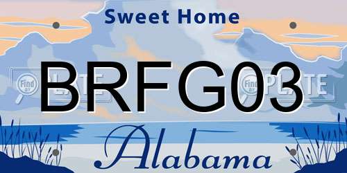 BRFG03 Alabama License Plate