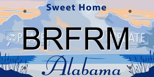 BRFRM Alabama License Plate