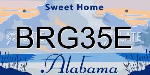 BRG35E Alabama License Plate