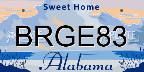 BRGE83 Alabama License Plate