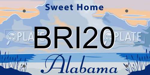BRI20 Alabama License Plate