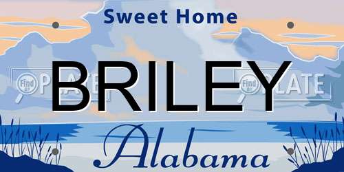 BRILEY Alabama License Plate