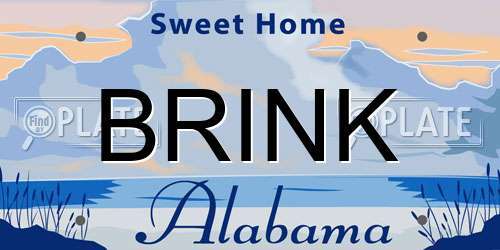 BRINK Alabama License Plate