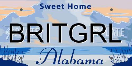 BRITGRL Alabama License Plate