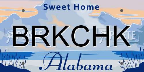BRKCHK Alabama License Plate