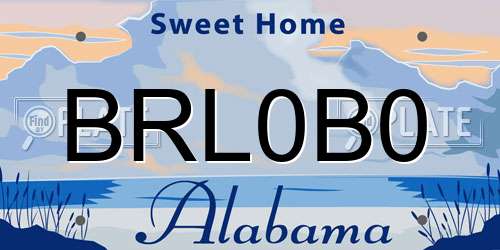 BRL0B0 Alabama License Plate