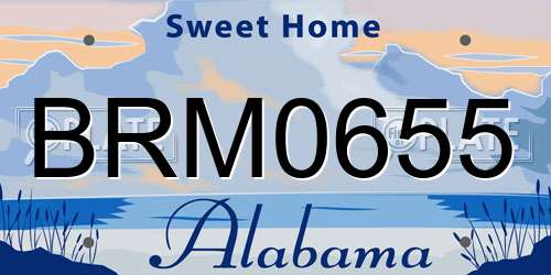 BRM0655 Alabama License Plate