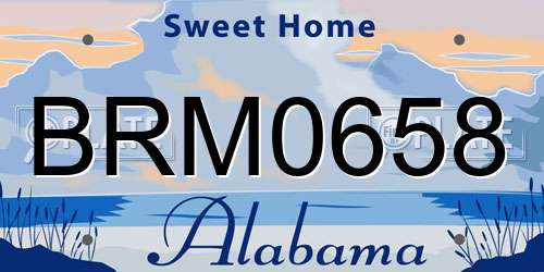 BRM0658 Alabama License Plate