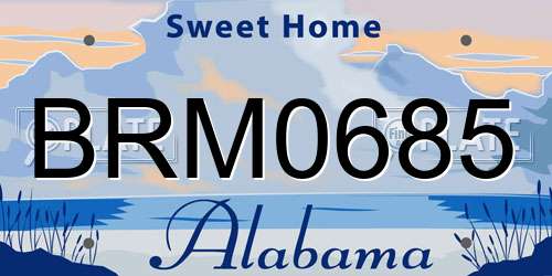 BRM0685 Alabama License Plate
