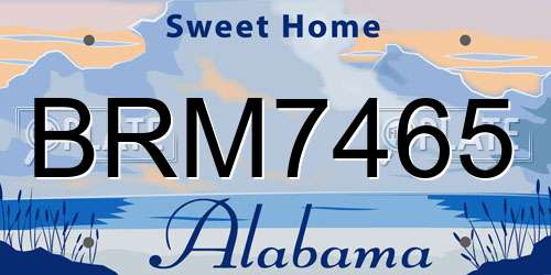 BRM7465 Alabama License Plate