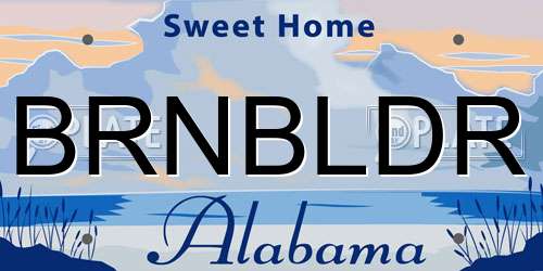 BRNBLDR Alabama License Plate