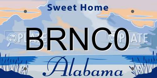 BRNC0 Alabama License Plate