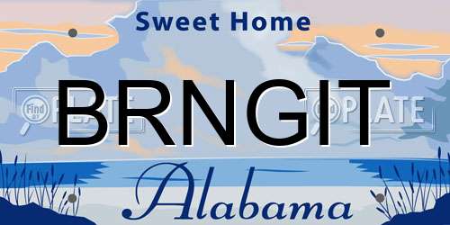 BRNGIT Alabama License Plate