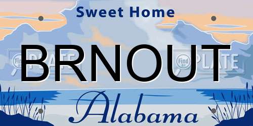 BRNOUT Alabama License Plate