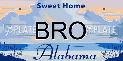 BRO Alabama License Plate