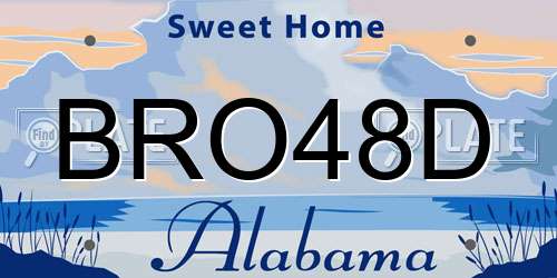 BRO48D Alabama License Plate