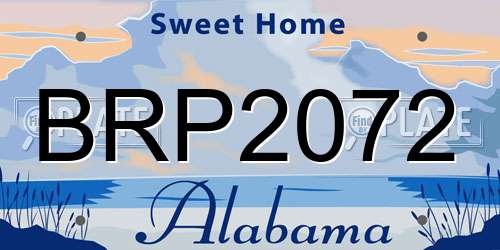 BRP2072 Alabama License Plate