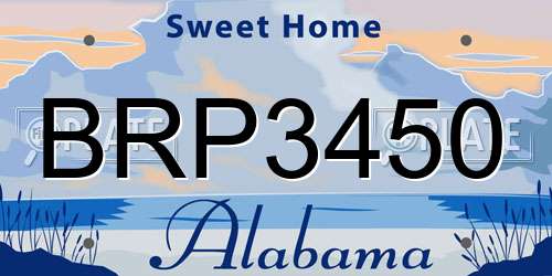 BRP3450 Alabama License Plate