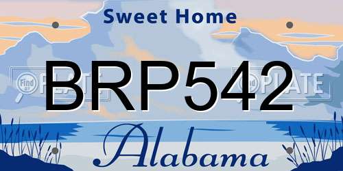 BRP542 Alabama License Plate