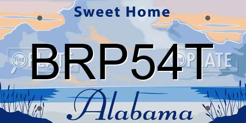 BRP54T Alabama License Plate