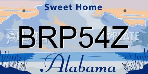 BRP54Z Alabama License Plate