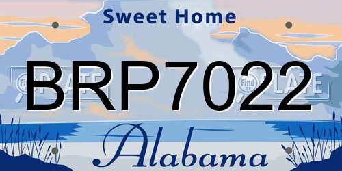 BRP7022 Alabama License Plate