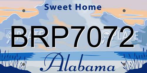 BRP7072 Alabama License Plate
