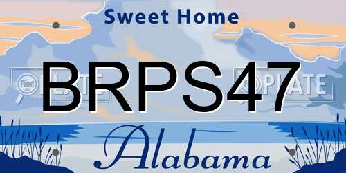 BRPS47 Alabama License Plate