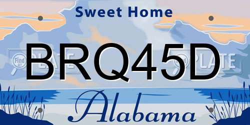 BRQ45D Alabama License Plate