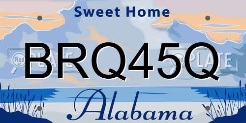 BRQ45Q Alabama License Plate
