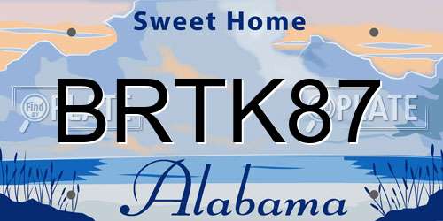 BRTK87 Alabama License Plate