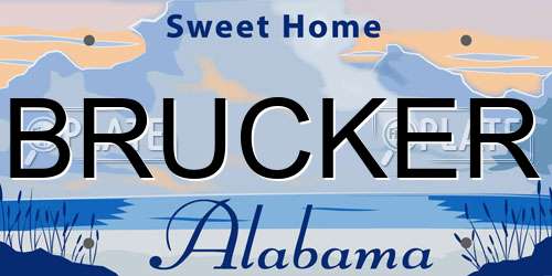 BRUCKER Alabama License Plate