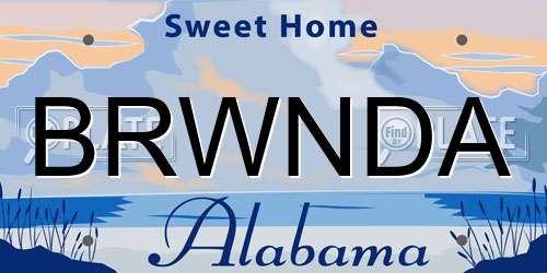 BRWNDA Alabama License Plate