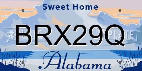 BRX29Q Alabama License Plate