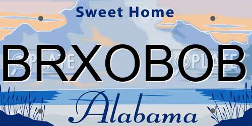 BRXOBOB Alabama License Plate