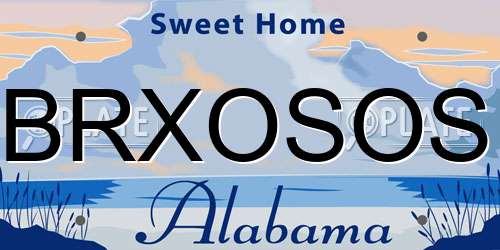 BRXOSOS Alabama License Plate