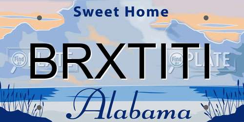 BRXTITI Alabama License Plate